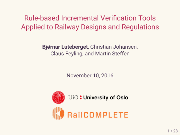 rule based incremental verifjcation tools applied to