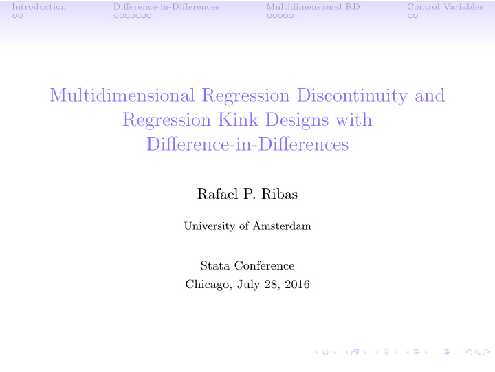 multidimensional regression discontinuity and regression