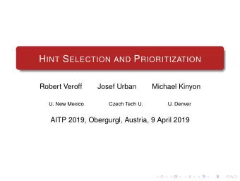 ATP and the Working Mathematician  Interactive Theorem Provers (ITPs) are great for assisting