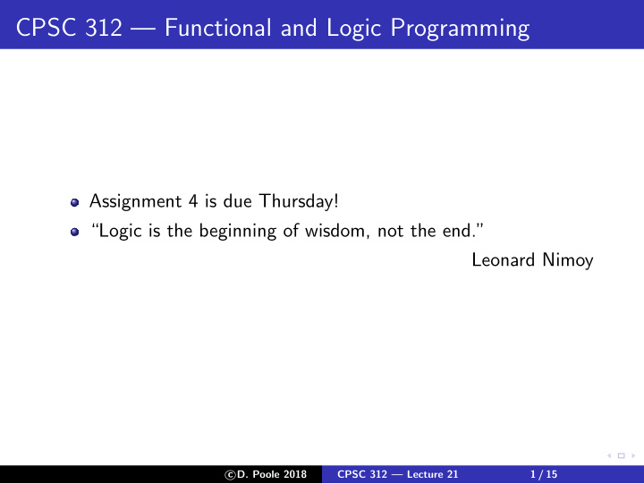 cpsc 312 functional and logic programming