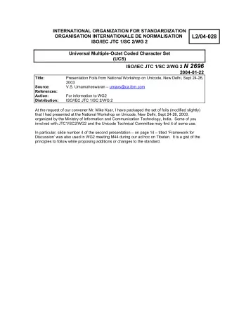 Unicode and  Unicode and  ISO/IEC 10646  ISO/IEC 10646  V.S. Umamaheswaran  V.S. Umamaheswaran