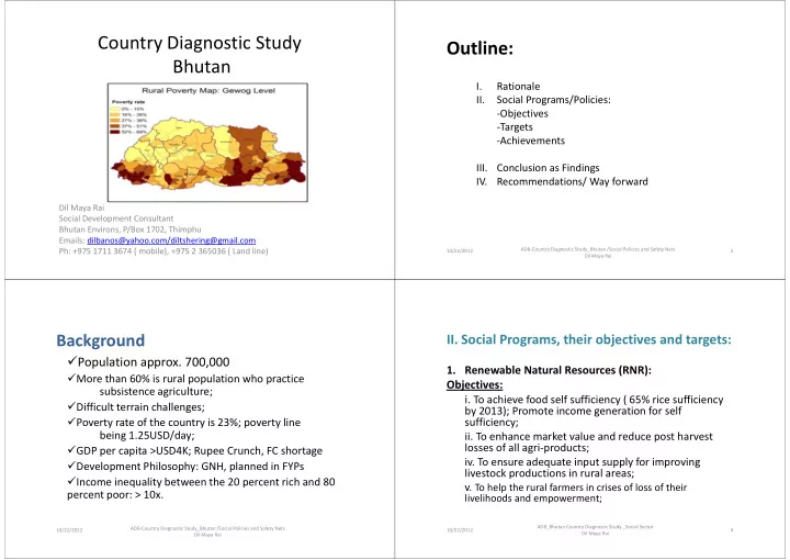 country diagnostic study outline bhutan