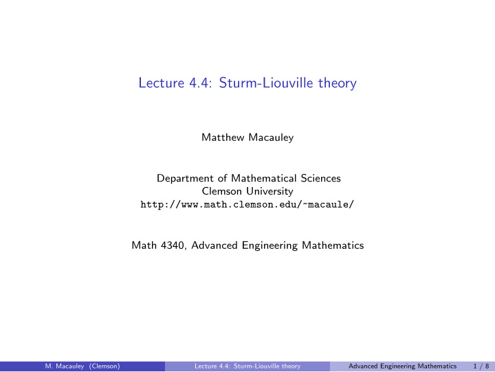 lecture 4 4 sturm liouville theory