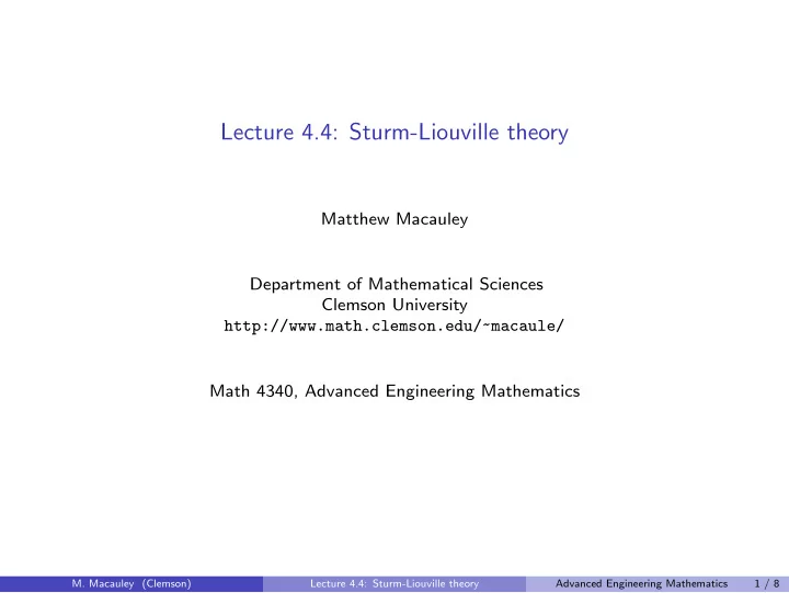 lecture 4 4 sturm liouville theory