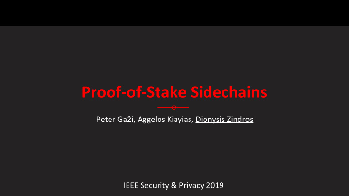 proof of stake sidechains