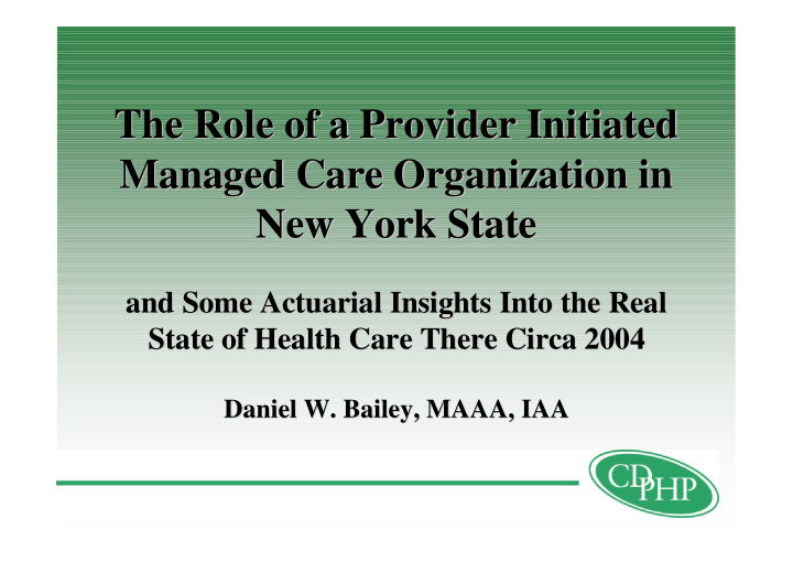 the role of a provider initiated the role of a provider