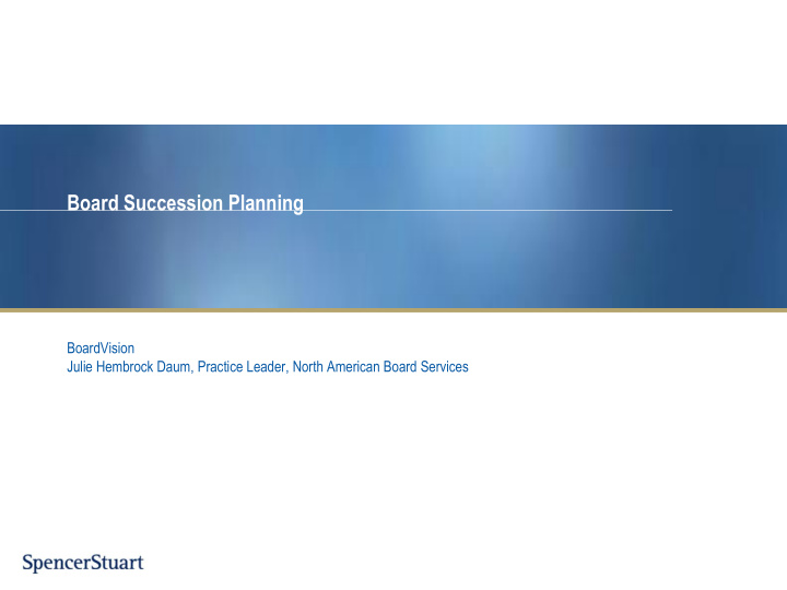 board succession planning