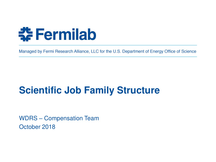 scientific job family structure