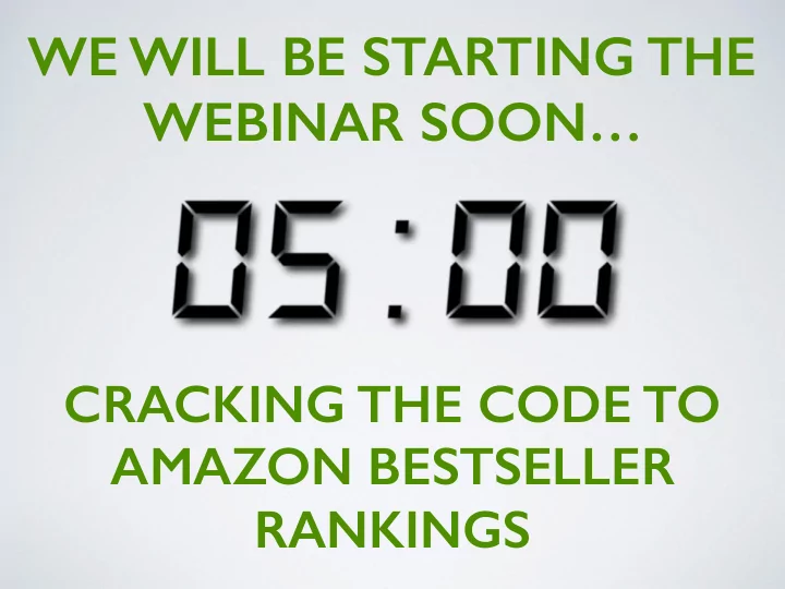 we will be starting the webinar soon