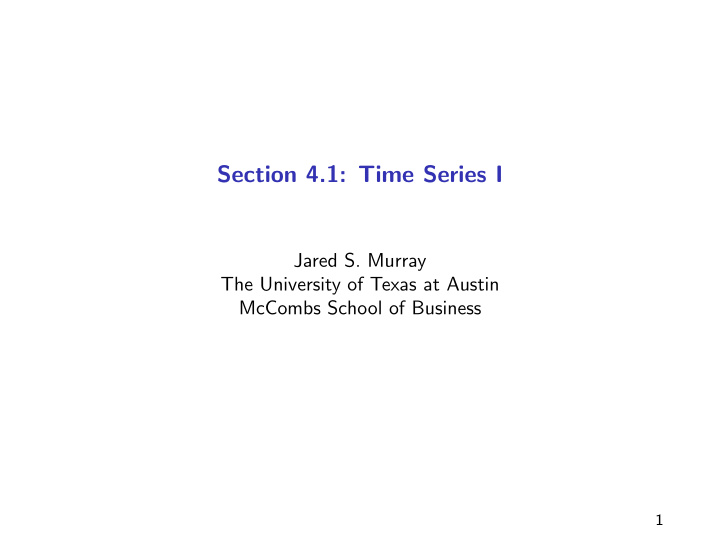 section 4 1 time series i