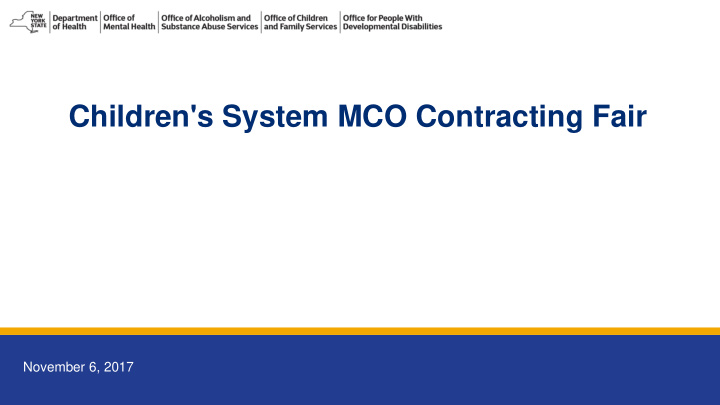 children s system mco contracting fair