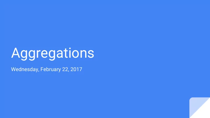 aggregations