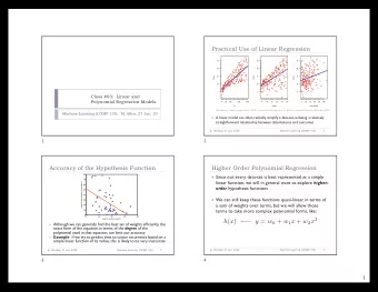 h ( x )  } Although we can generally find the best set of weights efficiently, the exact form of
