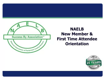 Agenda    Welcome    History of the NAELB    Board of Directors    Committees