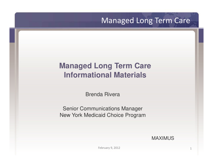 managed long term care