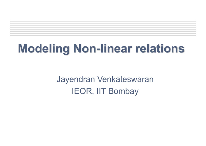 modeling non linear relations