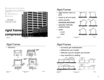 twelve  moments and shear  typically statically  indeterminate  types  rigid frames: