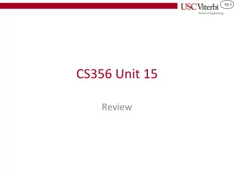 CS356 Unit 15  Review  15.2  Final Jeopardy  Binary  Instruction  Random Riddles  Memory  Processor
