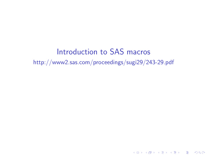 introduction to sas macros