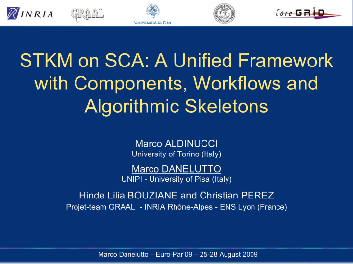 stkm on sca a unified framework with components workflows