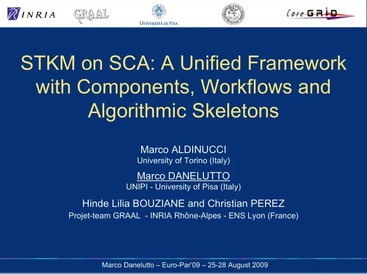 stkm on sca a unified framework with components workflows