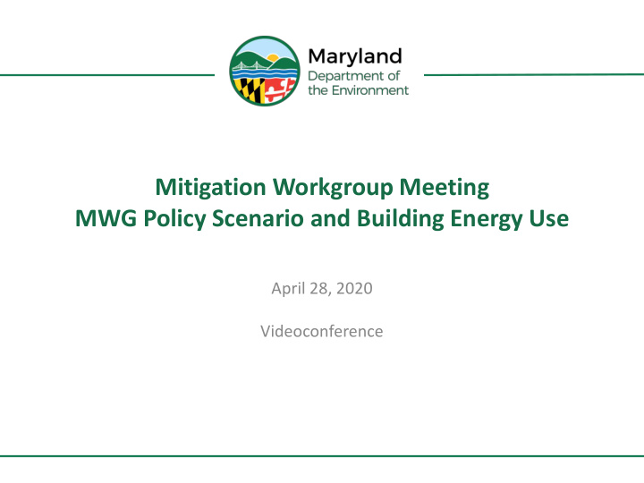 mitigation workgroup meeting mwg policy scenario and