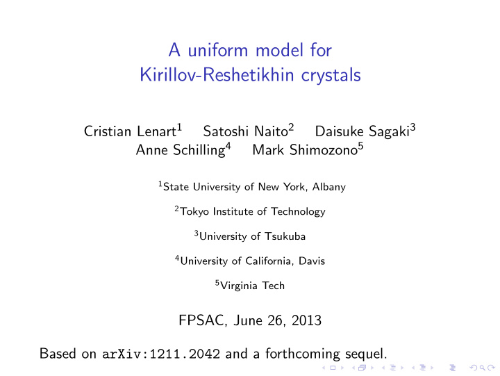a uniform model for kirillov reshetikhin crystals