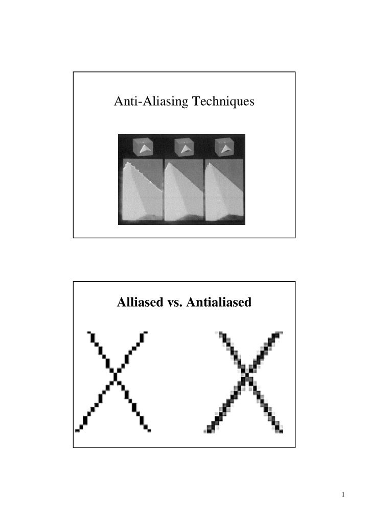 anti aliasing techniques alliased vs antialiased
