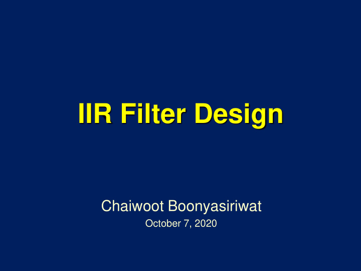 iir filter design