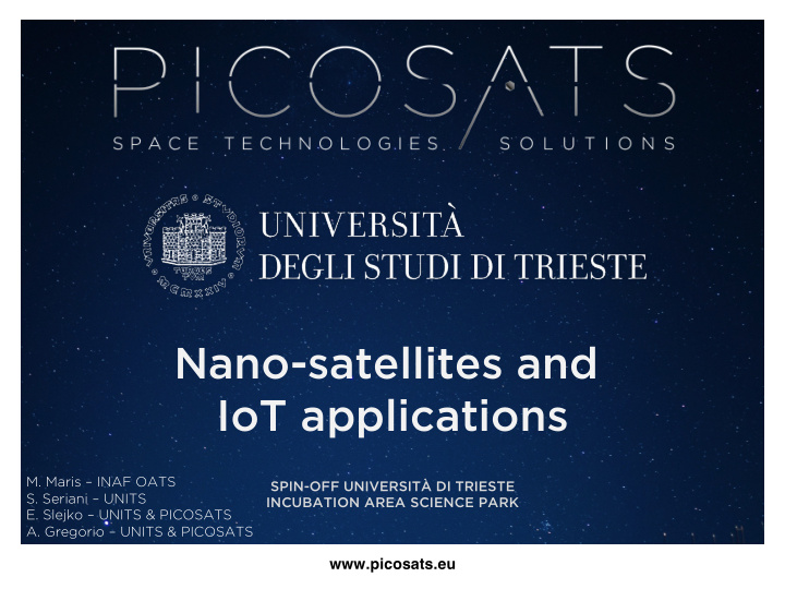 nano satellites and iot applications