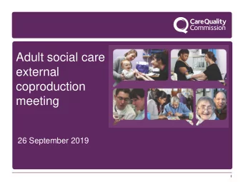 external  coproduction  meeting  26 September 2019  1  1  Welcome and who is here  Kate Terroni