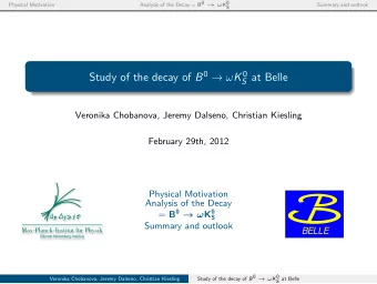 S at Belle  Veronika Chobanova, Jeremy Dalseno, Christian Kiesling  February 29th, 2012  Physical