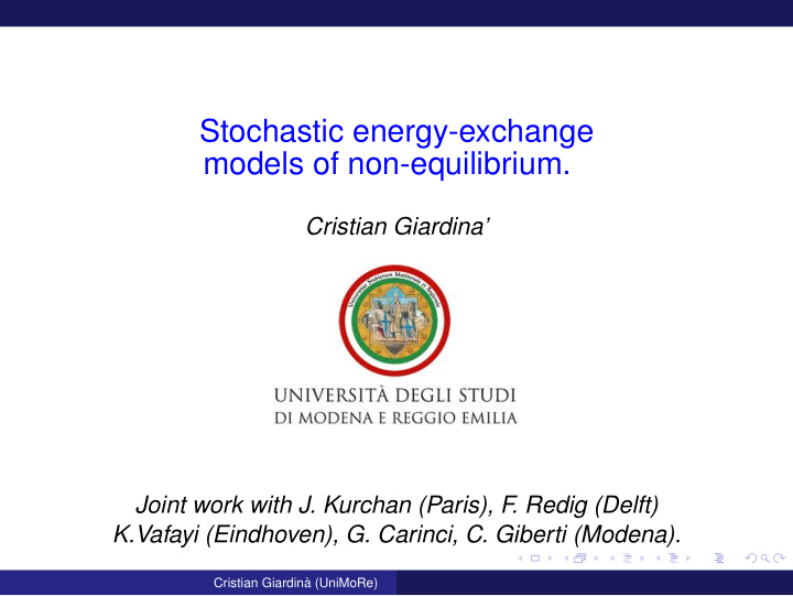 stochastic energy exchange models of non equilibrium