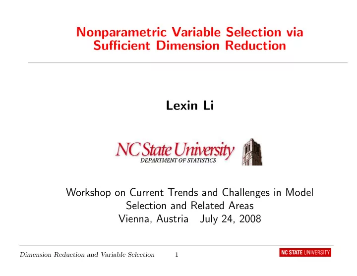 nonparametric variable selection via sufficient dimension