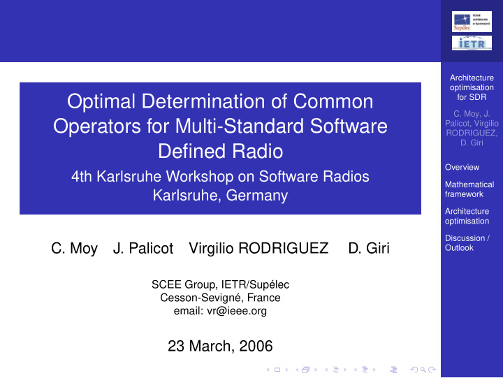 optimal determination of common