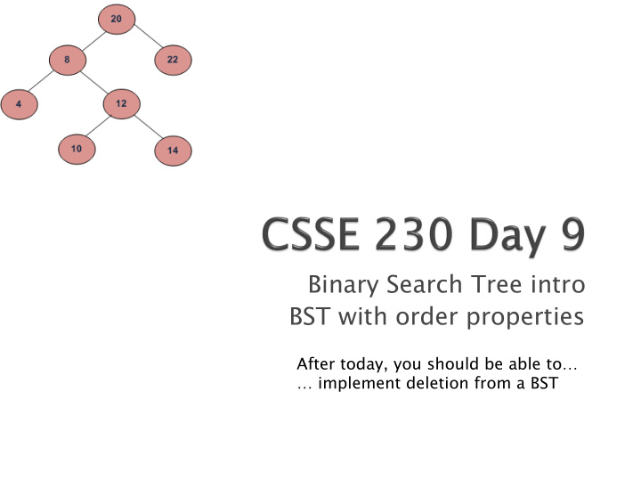 binary search tree intro bst with order properties