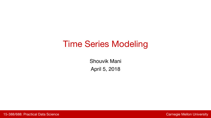 time series modeling