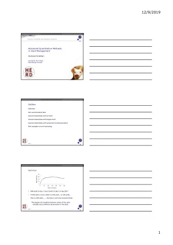 12/9/2019  Department of Veterinary and Animal Sciences  Advanced Quantitative Methods  in Herd