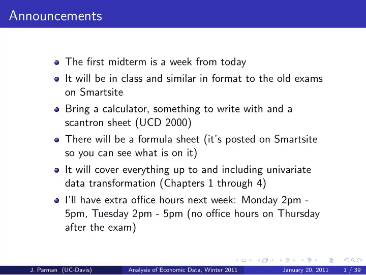 announcements