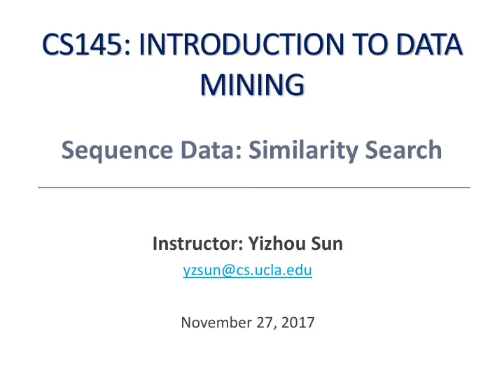 cs145 introduction to data mining