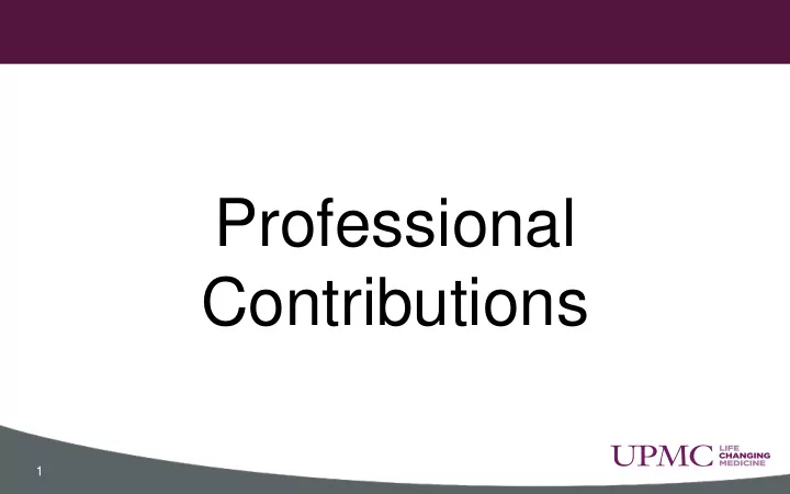 professional contributions 1 keeping it all in the bag