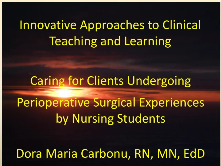 innovative approaches to clinical