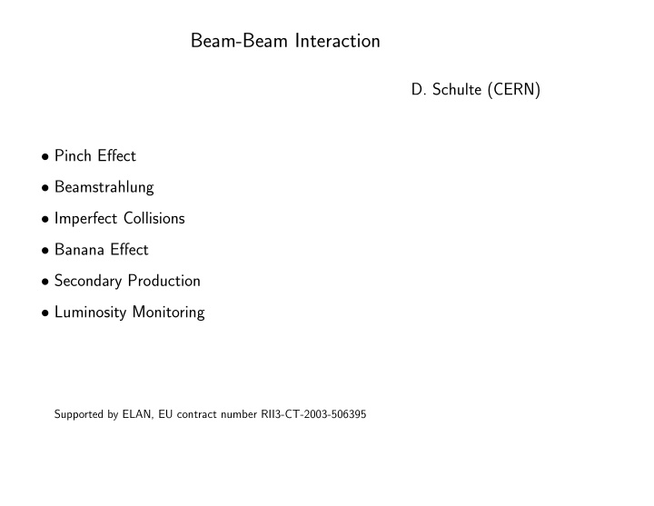 beam beam interaction