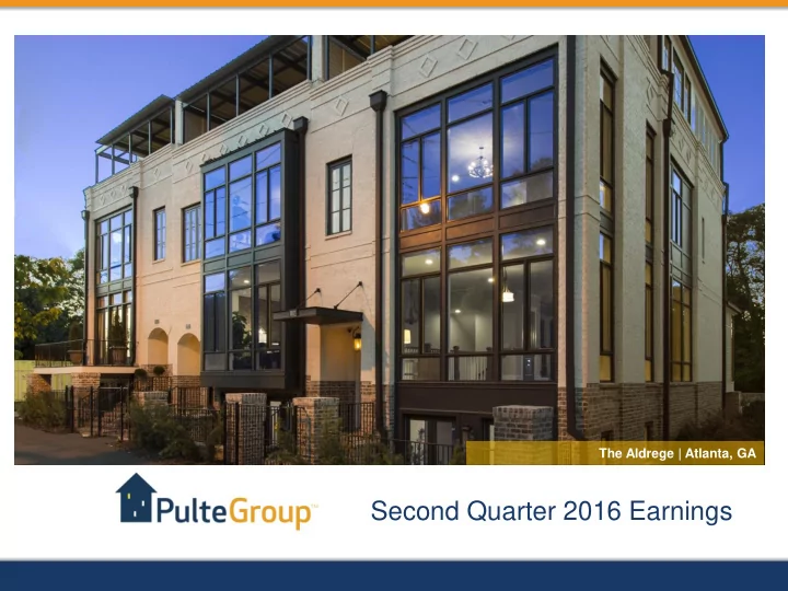 second quarter 2016 earnings forward looking statements