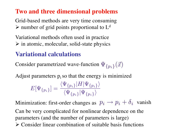 two and three dimensional problems