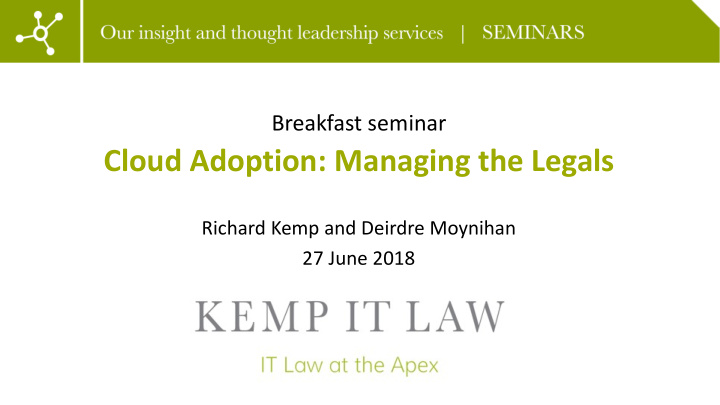 cloud adoption managing the legals