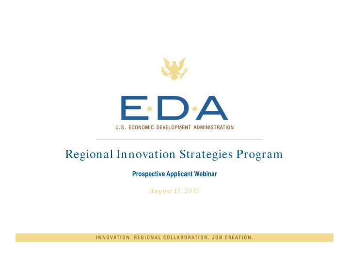 regional innovation strategies program