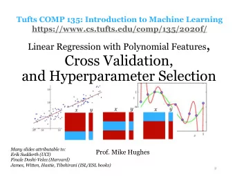 Linear Regression with Polynomial Features ,  Cross Validation,  and Hyperparameter Selection  Many