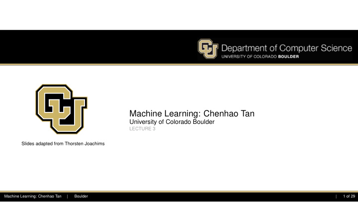 machine learning chenhao tan