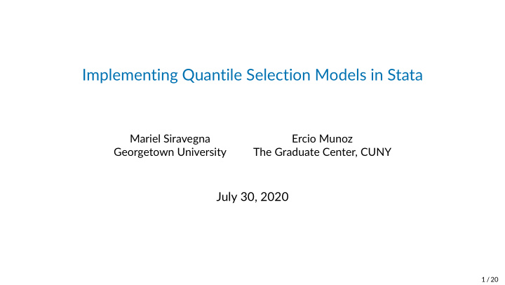 implementing quantile selection models in stata